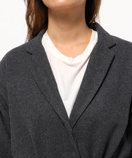 LBC（エルビーシー）の「フラノマキシガウンコート               （ブルゾン・レディース・ダークグレー/ライトグレー・MEDIUM/LARGE）」の7枚目の写真