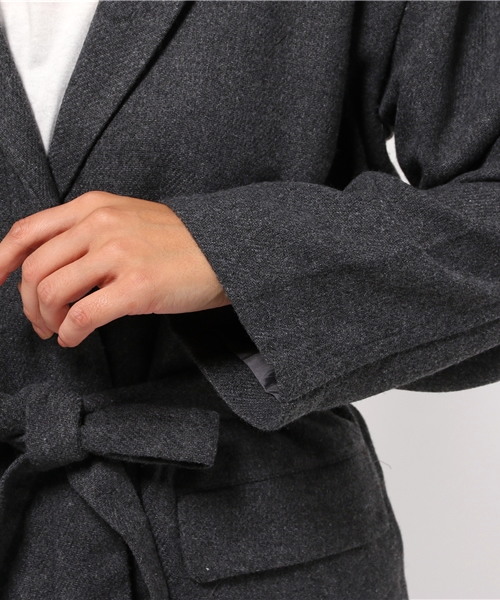 LBC（エルビーシー）の「フラノマキシガウンコート               （ブルゾン・レディース・ダークグレー/ライトグレー・MEDIUM/LARGE）」の8枚目の写真