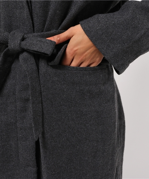 LBC（エルビーシー）の「フラノマキシガウンコート               （ブルゾン・レディース・ダークグレー/ライトグレー・MEDIUM/LARGE）」の9枚目の写真