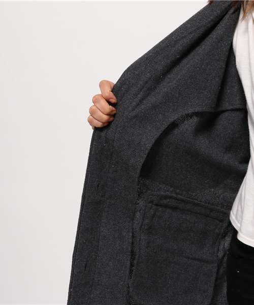 LBC（エルビーシー）の「フラノマキシガウンコート               （ブルゾン・レディース・ダークグレー/ライトグレー・MEDIUM/LARGE）」の4枚目の写真