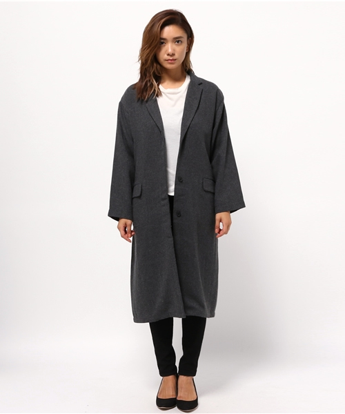 LBC（エルビーシー）の「フラノマキシガウンコート               （ブルゾン・レディース・ダークグレー/ライトグレー・MEDIUM/LARGE）」の15枚目の写真