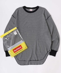 Healthknit(ヘルスニット)ベーシック ワッフル クルーネック ラウンドヘムロングスリーブTシャツ(1P)/サーマル無地・ボーダーリンガー/ロンT/長袖トップス レディース