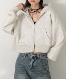 ad thie（アドティエ）の「ダブルジップ  ショートフーディー（パーカー）」