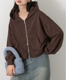 ad thie（アドティエ）の「ダブルジップ  ショートフーディー（パーカー）」