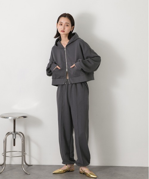 セール】ダブルジップ ショートフーディー（パーカー）｜ad thie