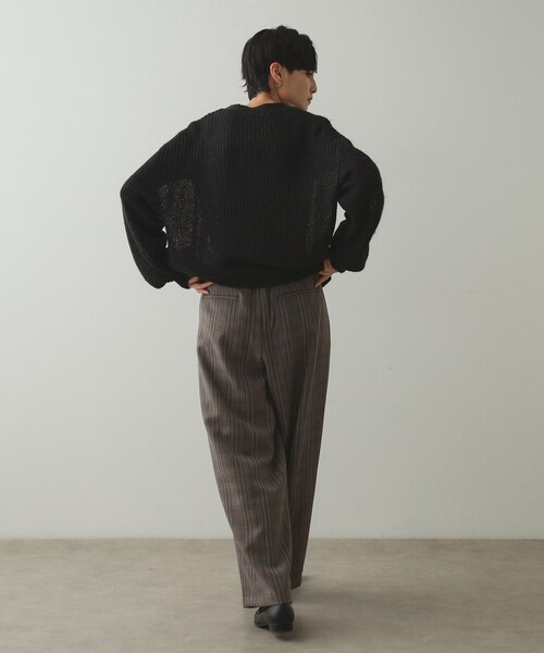 OPAQUE.CLIP（オペークドットクリップ）の「◆モヘヤ混シアーVネックカーディガン【洗濯機洗い可】（カーディガン/ボレロ・レディース・ブラック/ベビーピンク/ベージュ・38/40/42）」の6枚目の写真