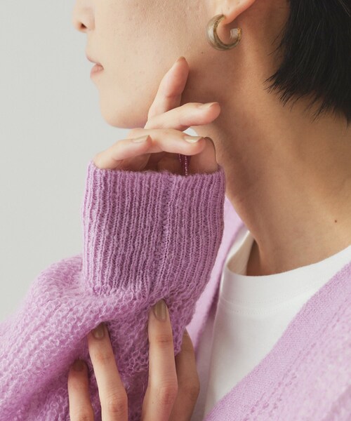 OPAQUE.CLIP（オペークドットクリップ）の「◆モヘヤ混シアーVネックカーディガン【洗濯機洗い可】（カーディガン/ボレロ・レディース・ブラック/ベビーピンク/ベージュ・38/40/42）」の21枚目の写真