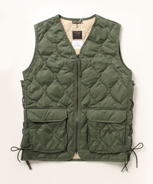 fredy emue(フレディエミュ)の「【TAION/タイオン】レースアップVネックベスト(ダウンベスト・レディース・カーキ・FREE)」の15枚目の写真
