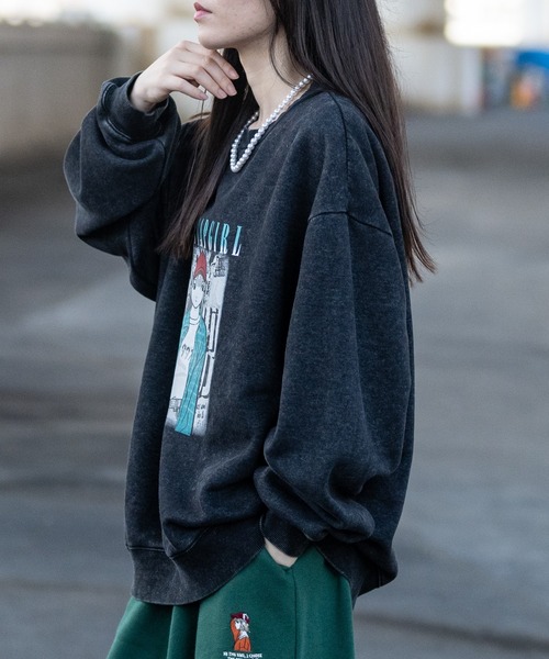 Red Cap Girl(レッドキャプガール)の「【a-r】〔Red Cap Girl/レッドキャップガール〕スノーウォッシュ加工 ヴィンテージライクプリント クルーネックスウェット(スウェット・メンズ・ブラック系その他/グレー系その他/グレー/ブラック・MEDIUM/LARGE/X-LARGE)」の13枚目の写真