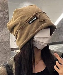 CELENA BEATS（セレナビーツ）の「[古着風ビーニー] リメイク風ダメージ ステッチ デザイン ルーズ ビーニー（ニットキャップ/ビーニー）」