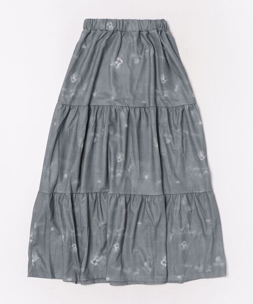 i-dare(アイディア)の「【i-dare】プリント柄 ティアード スカート(スカート・レディース・グレー・SMALL/MEDIUM/LARGE)」の5枚目の写真