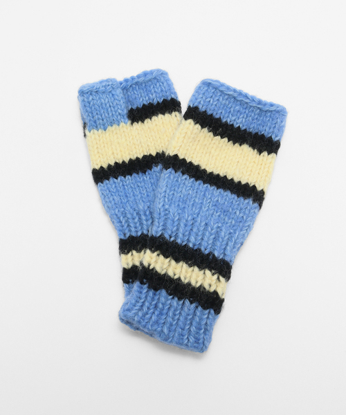 SUBLIME（サブライム）の「SUBLiME/サブライム  HAND KNIT LINE GLOVE（その他小物・メンズ・ネイビー/ブラック/サックスブルー・FREE）」の4枚目の写真