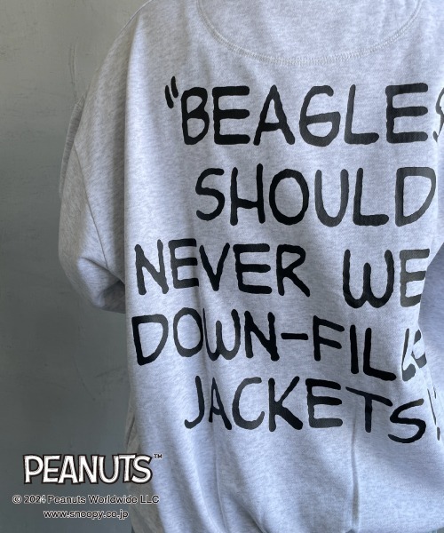 SEQUENZ（シークエンズ）の「[SEQUENZ/シークエンズ] PUFFER SNOOPY プリントスウェット（スウェット・レディース・ブラック/ネイビー/ライトグレー・M/L/XL）」の4枚目の写真