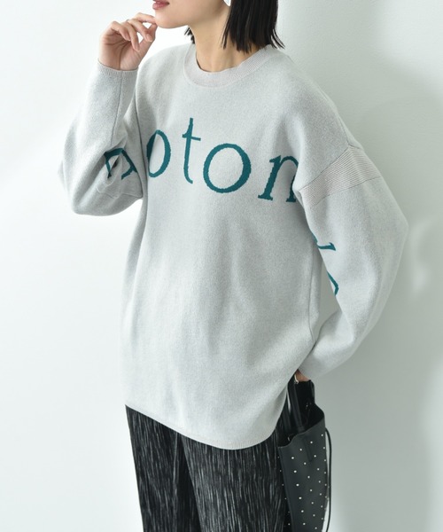 INTERPLANET（インタープラネット）の「ロゴジャガードニットチュニック（ニット/セーター・レディース・ライトグレー/ブラック/オフホワイト・FREE）」の15枚目の写真