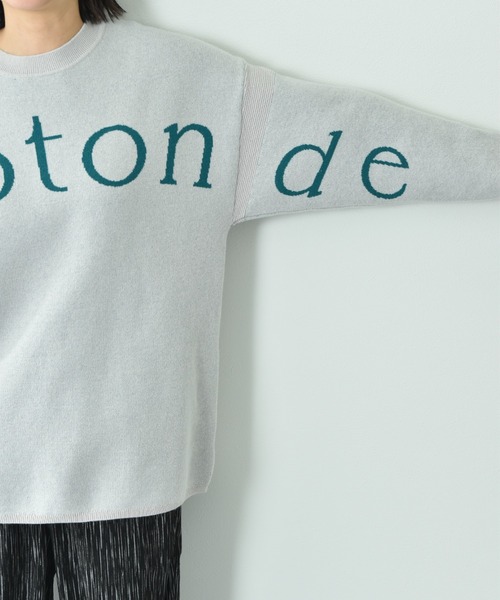 INTERPLANET（インタープラネット）の「ロゴジャガードニットチュニック（ニット/セーター・レディース・ライトグレー/ブラック/オフホワイト・FREE）」の16枚目の写真