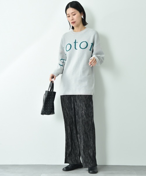 INTERPLANET（インタープラネット）の「ロゴジャガードニットチュニック（ニット/セーター・レディース・ライトグレー/ブラック/オフホワイト・FREE）」の11枚目の写真