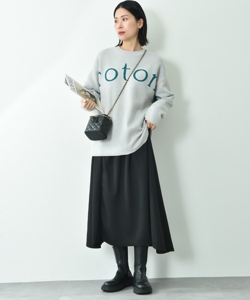 INTERPLANET（インタープラネット）の「ロゴジャガードニットチュニック（ニット/セーター・レディース・ライトグレー/ブラック/オフホワイト・FREE）」の18枚目の写真