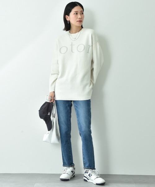 INTERPLANET（インタープラネット）の「ロゴジャガードニットチュニック（ニット/セーター・レディース・ライトグレー/ブラック/オフホワイト・FREE）」の8枚目の写真