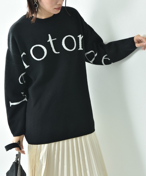 INTERPLANET（インタープラネット）の「ロゴジャガードニットチュニック（ニット/セーター・レディース・ライトグレー/ブラック/オフホワイト・FREE）」の21枚目の写真