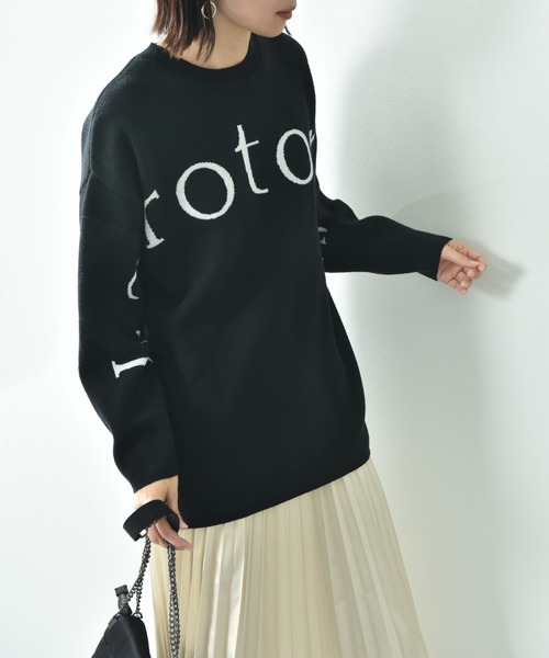 INTERPLANET（インタープラネット）の「ロゴジャガードニットチュニック（ニット/セーター・レディース・ライトグレー/ブラック/オフホワイト・FREE）」の22枚目の写真