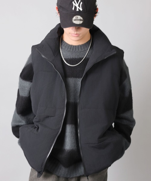 SPINNS（スピンズ）の「ストリート＆ノームコア/フェイクダウンベスト（ダウンベスト・メンズ・ブラック/オフホワイト・L/M）」の16枚目の写真