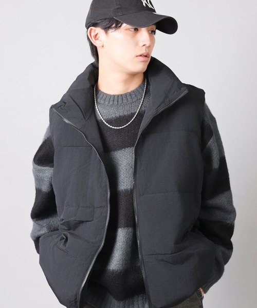 SPINNS（スピンズ）の「ストリート＆ノームコア/フェイクダウンベスト（ダウンベスト・メンズ・ブラック/オフホワイト・L/M）」の18枚目の写真