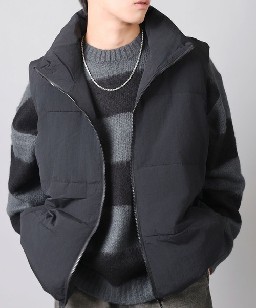 SPINNS（スピンズ）の「ストリート＆ノームコア/フェイクダウンベスト（ダウンベスト・メンズ・ブラック/オフホワイト・L/M）」の15枚目の写真