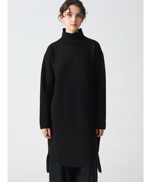 Mizuiroind 未使用 ニットワンピース ハイネック ブラック コクーン mizuiroind（ミズイロインド）の「mizuiro ind ハイネックワンピース