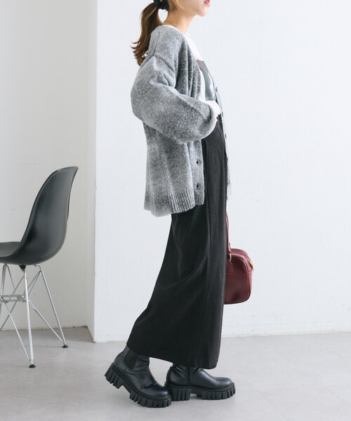 w closet（ダブルクローゼット）の「グラデーションBIGニットカーディガン（カーディガン/ボレロ・レディース・ブラック/オレンジ/ブラウン・FREE）」の12枚目の写真