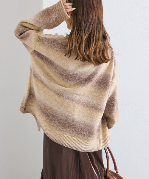 w closet（ダブルクローゼット）の「グラデーションBIGニットカーディガン（カーディガン/ボレロ・レディース・ブラック/オレンジ/ブラウン・FREE）」の20枚目の写真