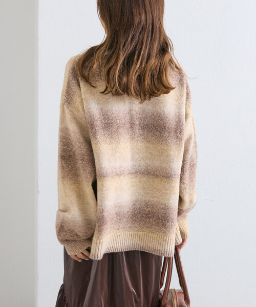 w closet（ダブルクローゼット）の「グラデーションBIGニットカーディガン（カーディガン/ボレロ・レディース・ブラック/オレンジ/ブラウン・FREE）」の21枚目の写真