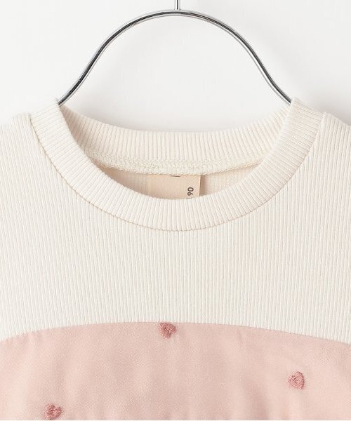 petit main(プティマイン)の「【リンク】ハート刺しゅうチュニック(キッズ)(チュニック・キッズ・アイボリー/ブルーグレー/ライトピンク・80cm/90cm/110cm/100cm/120cm/130cm)」の5枚目の写真