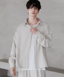 綿麻タッチ短丈ワイドシャツ【セットアップ可能】