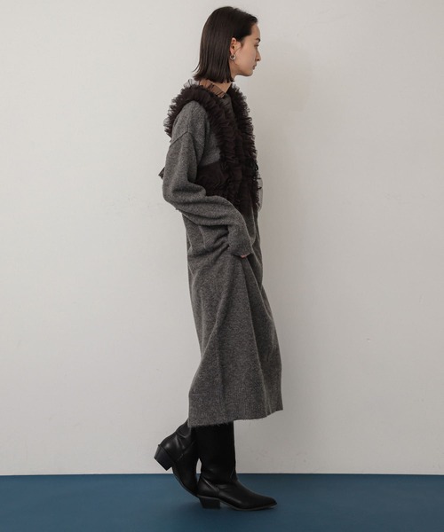 SENSE OF PLACE by URBAN RESEARCH（センスオブプレイスバイアーバンリサーチ）の「チュールベストレイヤードニットワンピース（ワンピース・レディース・チャコールグレー/ネイビー/アイボリー・ONE）」の14枚目の写真