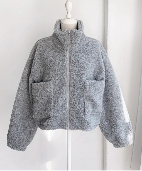 WEGO（ウィゴー）の「WEGO/ボアジップショートジャケット（ブルゾン・レディース・ブラウン/グレー/アイボリー・LARGE/MEDIUM）」の22枚目の写真