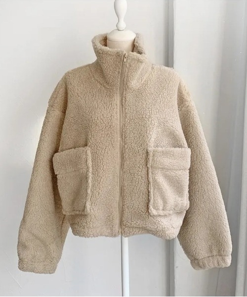 WEGO（ウィゴー）の「WEGO/ボアジップショートジャケット（ブルゾン・レディース・ブラウン/グレー/アイボリー・LARGE/MEDIUM）」の20枚目の写真