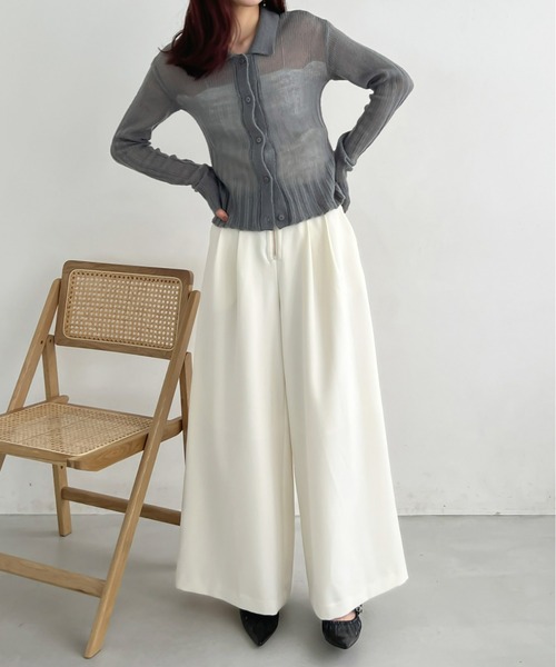 Olu.（オルドット）の「コルセットギャザーワイドパンツ（その他パンツ・レディース・グレー/ホワイト・0/1）」の5枚目の写真