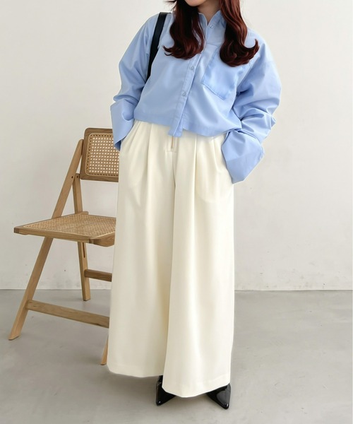 Olu.（オルドット）の「コルセットギャザーワイドパンツ（その他パンツ・レディース・グレー/ホワイト・0/1）」の8枚目の写真