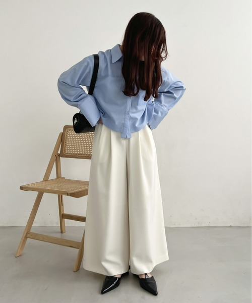 Olu.（オルドット）の「コルセットギャザーワイドパンツ（その他パンツ・レディース・グレー/ホワイト・0/1）」の9枚目の写真