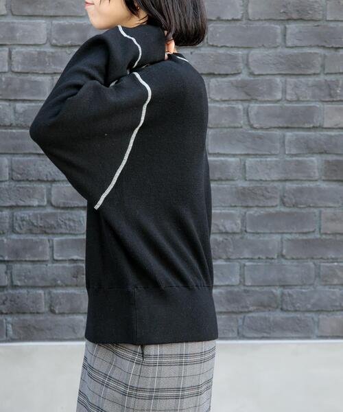 FORK&SPOON（フォークアンドスプーン）の「FORK&SPOON　バイカラーステッチニットプルオーバー（ニット/セーター・レディース・アイボリー/ブラック/グレー系その他・1）」の22枚目の写真