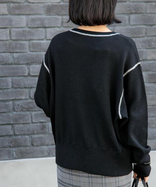 FORK&SPOON（フォークアンドスプーン）の「FORK&SPOON　バイカラーステッチニットプルオーバー（ニット/セーター・レディース・アイボリー/ブラック/グレー系その他・1）」の20枚目の写真