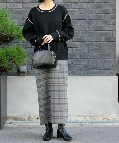 FORK&SPOON（フォークアンドスプーン）の「FORK&SPOON　バイカラーステッチニットプルオーバー（ニット/セーター・レディース・アイボリー/ブラック/グレー系その他・1）」の18枚目の写真