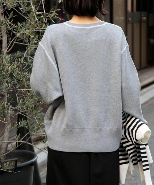 FORK&SPOON（フォークアンドスプーン）の「FORK&SPOON　バイカラーステッチニットプルオーバー（ニット/セーター・レディース・アイボリー/ブラック/グレー系その他・1）」の13枚目の写真