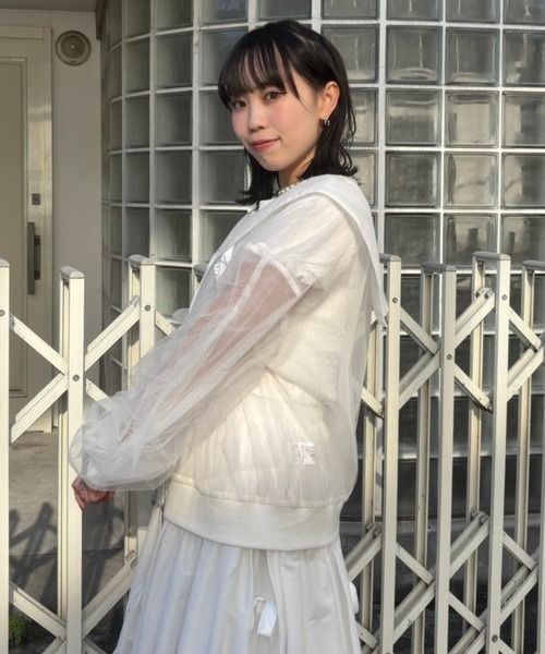 Candy Stripper（キャンディストリッパー）の「TULLE SHEER SAILOR ブラウス（ブルゾン・レディース・ピンク/ブラック/オフホワイト・FREE）」の17枚目の写真