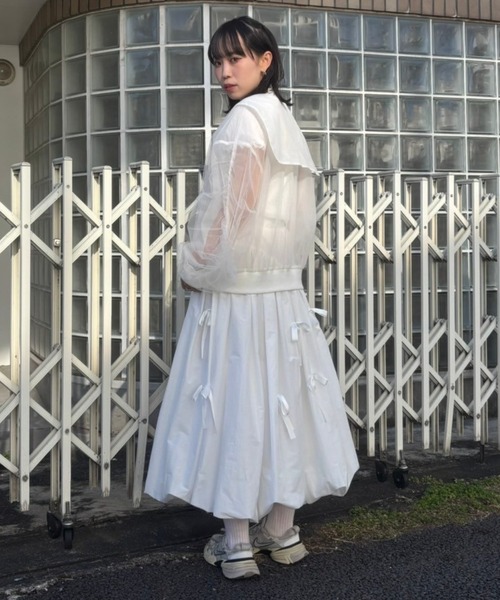 Candy Stripper（キャンディストリッパー）の「TULLE SHEER SAILOR ブラウス（ブルゾン・レディース・ピンク/ブラック/オフホワイト・FREE）」の22枚目の写真