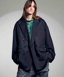 《UNISEX》【Italian Dead Stock Fabric】Prime-Over Peaked Lapel Double Tailored Jacket/プライムオーバーピークドラペルダブルテーラードジャケット【MAISON SPECIAL/メゾンスペシャル】