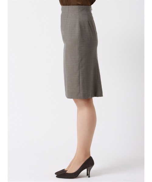 SUIT SQUARE（スーツスクエア）の「バックフレアタイトスカート REDA SUPER110'sウール マイクロチェック（スーツスカート・レディース・ベージュ・36(7号)/38(9号)/40(11号)/42(13号)）」の8枚目の写真