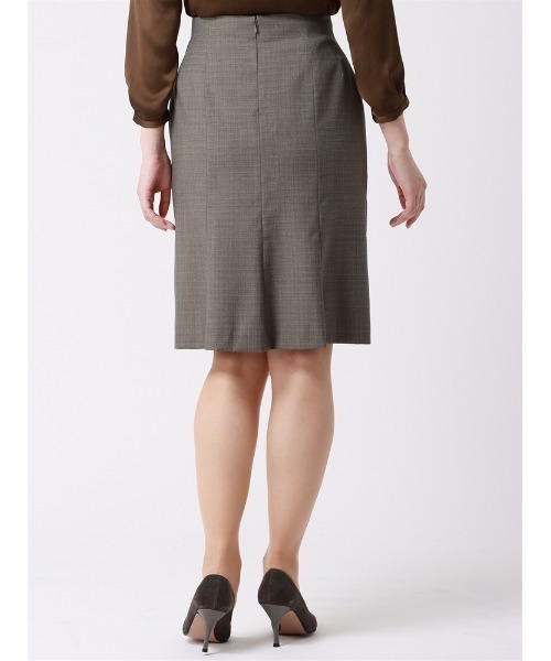 SUIT SQUARE（スーツスクエア）の「バックフレアタイトスカート REDA SUPER110'sウール マイクロチェック（スーツスカート・レディース・ベージュ・36(7号)/38(9号)/40(11号)/42(13号)）」の7枚目の写真