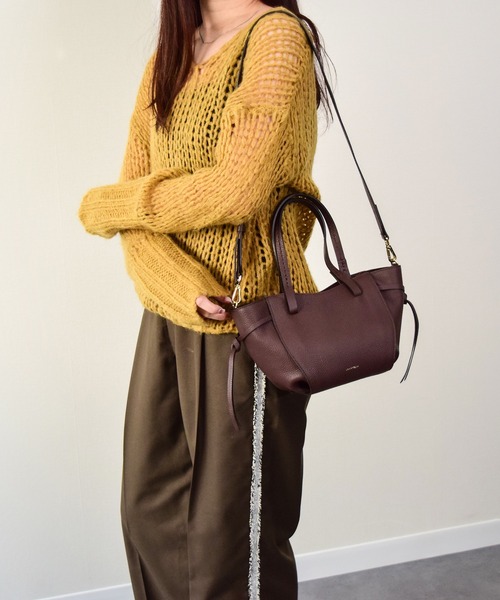 LORISTELLA（ロリステッラ）の「【LORISTELLA】レザーミニトートバッグ(Q56504)（トートバッグ・レディース・ブラウン/アイボリー/ダークブラウン/ブラック・ALL）」の10枚目の写真