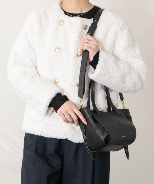 LORISTELLA（ロリステッラ）の「【LORISTELLA】レザーミニトートバッグ(Q56504)（トートバッグ・レディース・ブラウン/アイボリー/ダークブラウン/ブラック・ALL）」の13枚目の写真